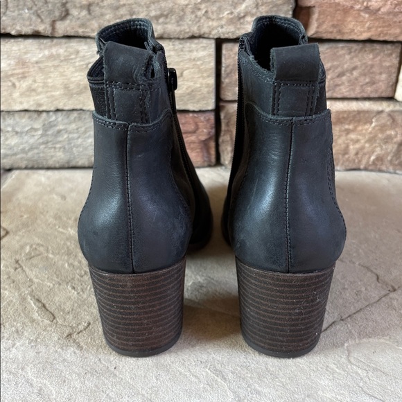 Lucky Brand sz 6.5 black leather chunky heel boots - Picture 6 of 10